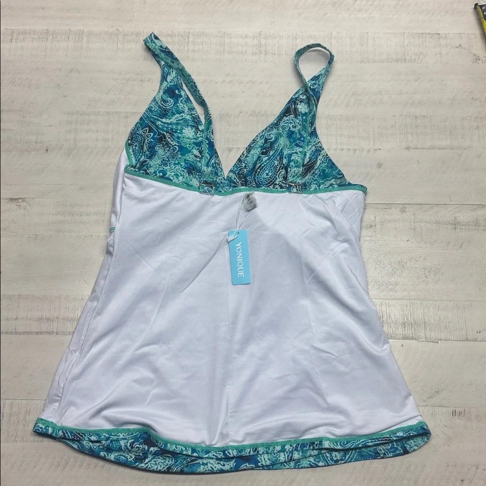 Yonique Plus Size Tummy Control Tankini Two Piece Bathing Suit Athletic Swimwear - Picture 9 of 10